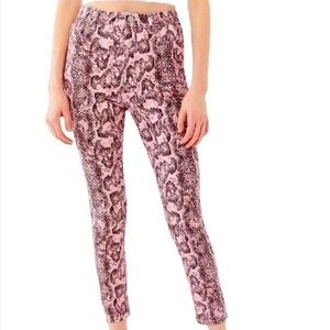 BDG Urban Outfitters Snakeskin Print High Waisted Skinny Jeans Pink Size 24